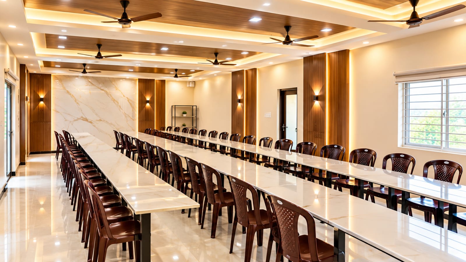 Premium dining area arranged for 50 guests
