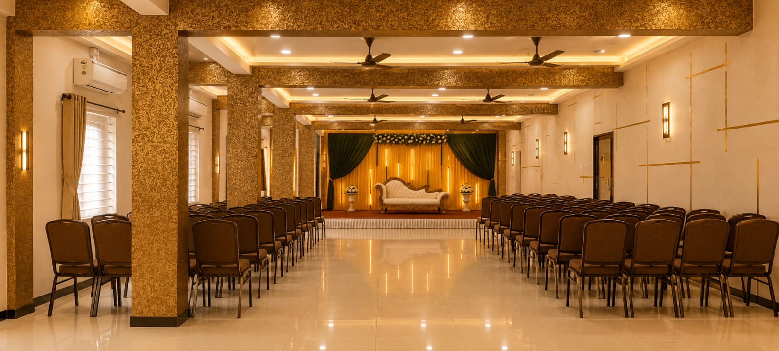 Elegant wedding stage and function setup